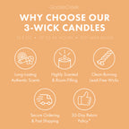 Peach Boardwalk Cone 3-Wick Candle