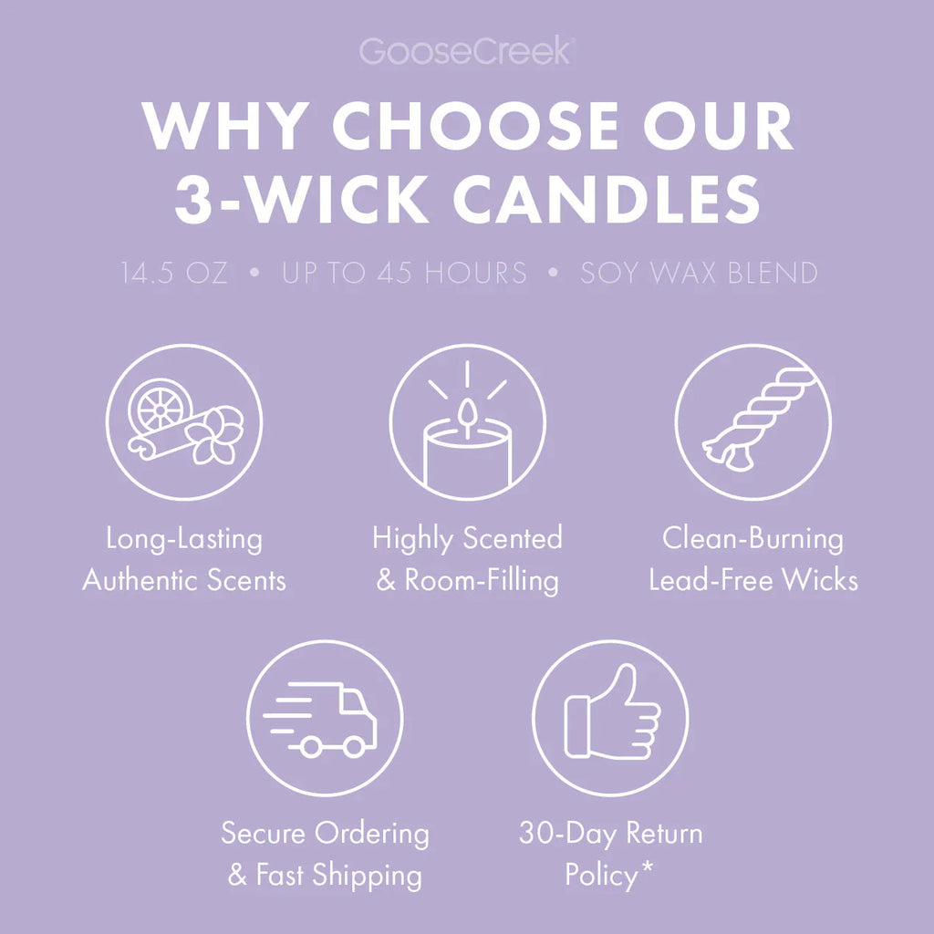Odor Eliminating Lavender Vanilla 3-Wick Candle